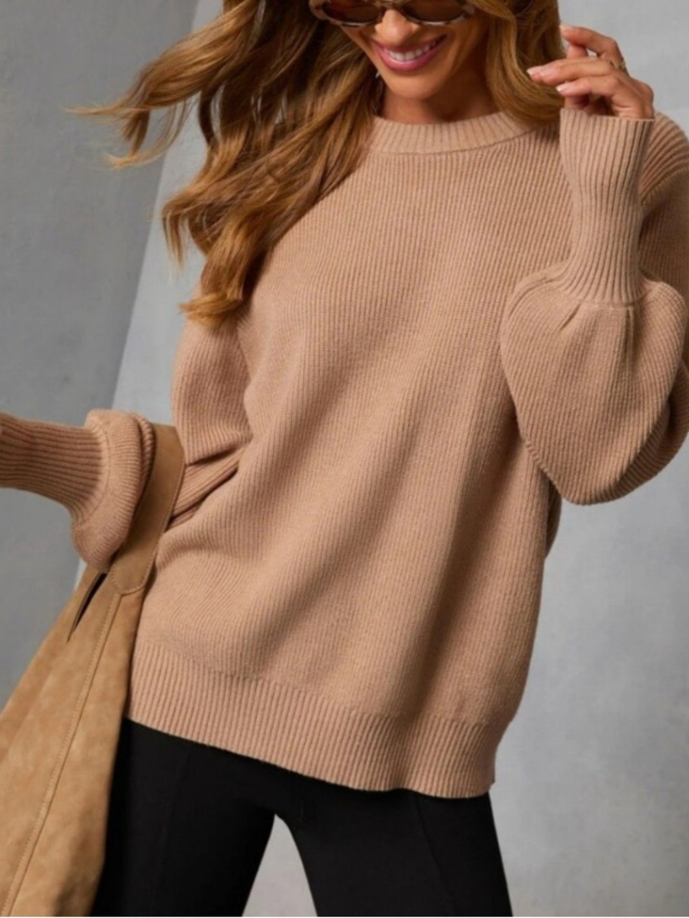 Vici Softest Camel Mocha Baby It’s You Ribbed Sweater M